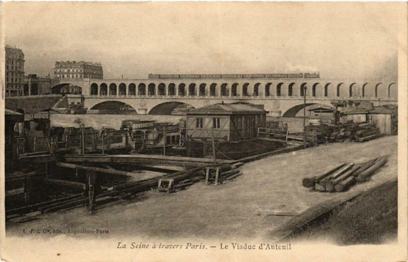 Carte postale ancienne Le Viaduc d'Auteuil à Paris 15e