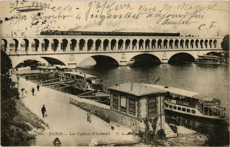 Carte postale ancienne Le Viaduc d'Auteuil à Paris 16e