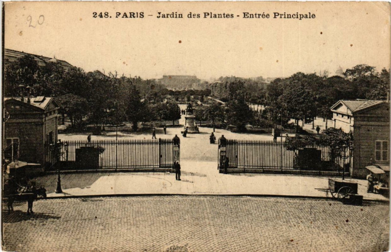 Carte postale ancienne Paris (5e) Jardin des Plantes. Entrée principale à Paris 5e