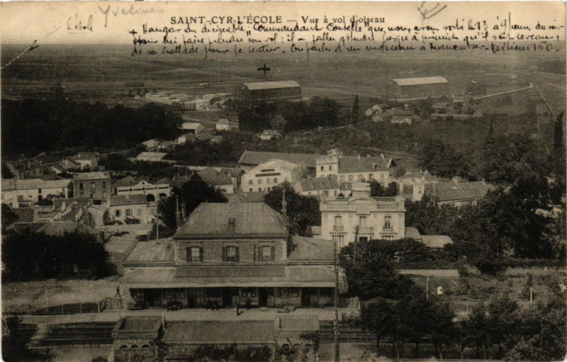 Carte postale ancienne Saint-Cyr-l'Ecole - Vue a vol d'oiseau à Saint-Cyr-l'École