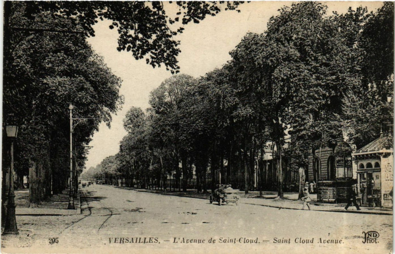 Carte postale ancienne Versailles - L'Avenue de Saint-Cloud - Saint-Cloud Avenue à Versailles