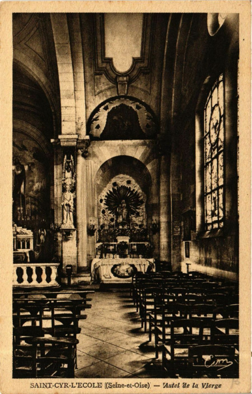 Carte postale ancienne Saint-Cyr-l'Ecole - Autel de la Vierge à Saint-Cyr-l'École