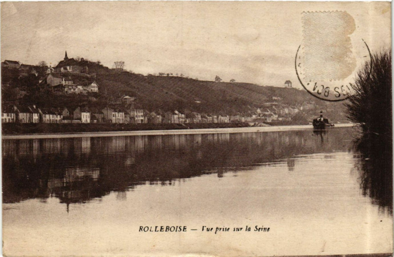 Carte postale ancienne Vue prise sur la Seine à Rolleboise