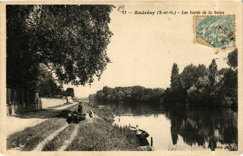 Carte postale ancienne Andresy - Les Bords de la Seine à Andrésy