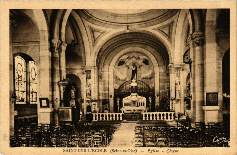 Carte postale ancienne Saint-Cyr-l'Ecole - Eglise - Choeur à Saint-Cyr-l'École