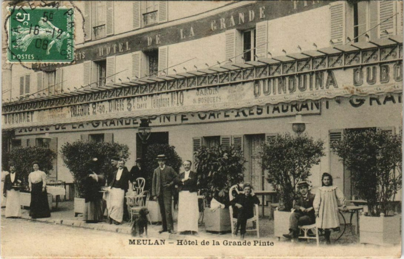 Carte postale ancienne Meulan Hotel de la Grande Pinte