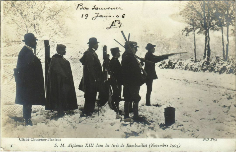 Carte postale ancienne Tirés de Rambouillet Alphonse Xiii à Rambouillet