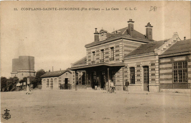 Carte postale ancienne Conflans-Sainte-Honorine (fin d'Oise) - La Gare à Conflans-Sainte-Honorine