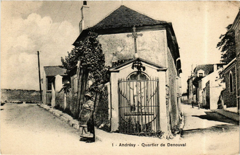 Carte postale ancienne Andresy - Quartier de Denouval à Andrésy