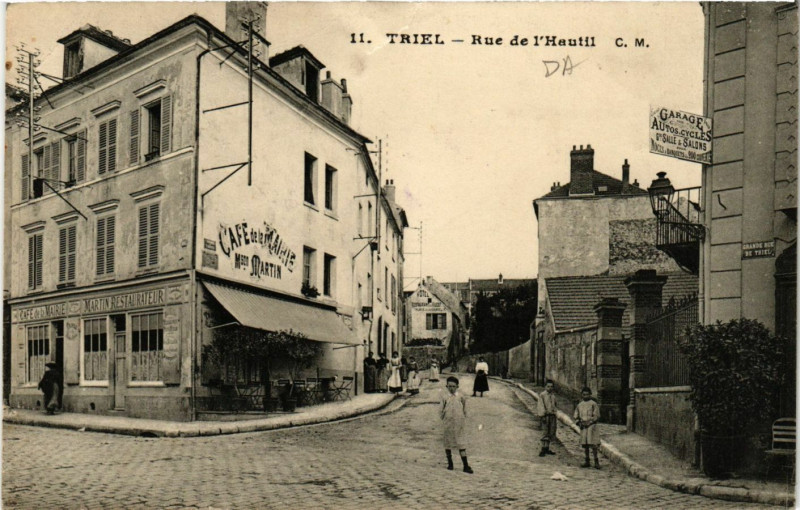 Carte postale ancienne Triel - Rue de l'Haulil