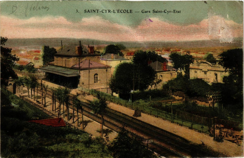 Carte postale ancienne Saint-Cyr-l'Ecole - Gare Saint-Cyr-Etat à Saint-Cyr-l'École