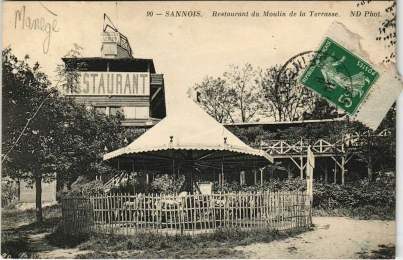 Carte postale ancienne Sannois Restaurant du Moulin de la Terrasse à Sannois