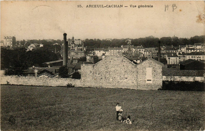 Carte postale ancienne Arceuil-Cachan - Vue générale à Cachan