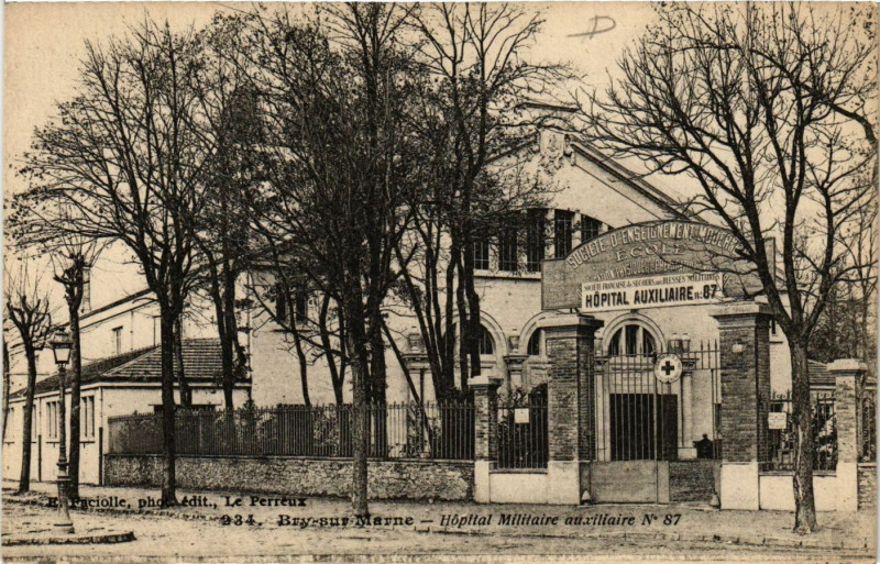 Carte postale ancienne Bry-sur-Marne - Hopital Militaire auxiliare N.87 à Bry-sur-Marne