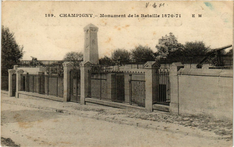 Carte postale ancienne Champigny - Monument de la Bataille 1870-71