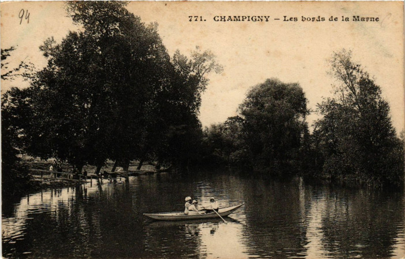 Carte postale ancienne Champigny - Les bords de la Marne