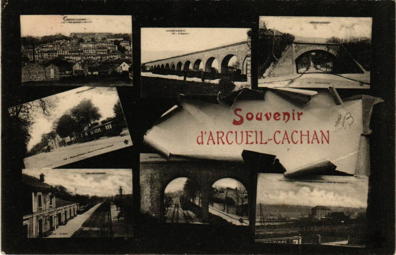 Carte postale ancienne Souvenir d'Arcueil-Cachan à Cachan