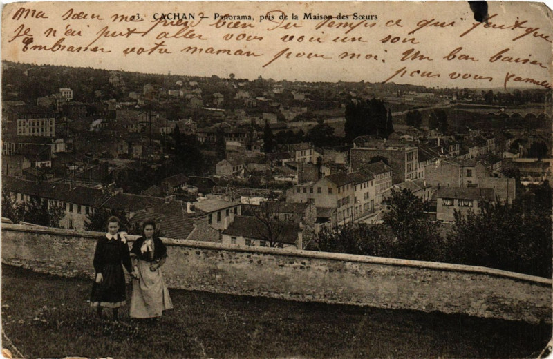 Carte postale ancienne Cachan - Panorama pris de la Maison des Soeurs à Cachan