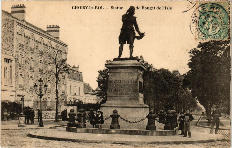 Carte postale ancienne Choisy-le-Roi - Statue de Rouget de l'Isle à Choisy-le-Roi