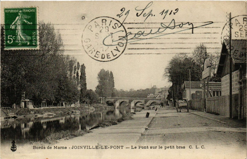 Carte postale ancienne Bords de Marne - Joinville-le-Pont - Le Pont sur le petit bras à Joinville-le-Pont