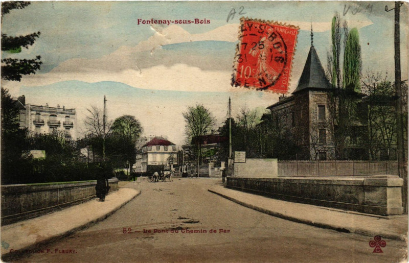 Carte postale ancienne Fontenay-sous-Bois - Le Pont au Chemin de Fer à Fontenay-sous-Bois
