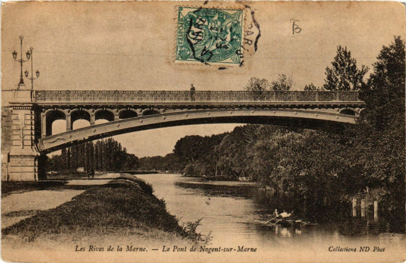 Carte postale ancienne Les Rives de la Marne - Le Pont de Nogent-sur-Marne à Nogent-sur-Marne
