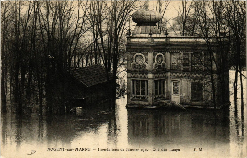 Carte postale ancienne Nogent-sur-Marne - Inondations de Janvier 1910 - Cité des Loups à Nogent-sur-Marne
