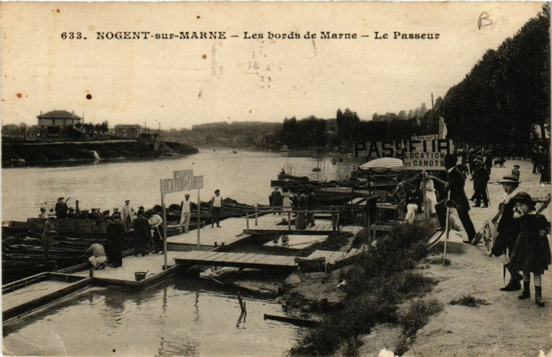 Carte postale ancienne Nogent-sur-Marne - Les bords de Marne - Le Passeur à Nogent-sur-Marne