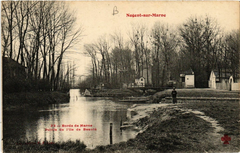 Carte postale ancienne Nogent-sur-Marne - Bords de Marne - Pointe de l'Ile de Beauté à Nogent-sur-Marne