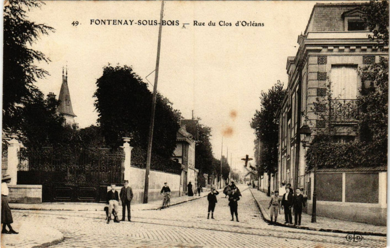 Carte postale ancienne Fontenay-sous-Bois - Rue du Clos d'Orléans à Fontenay-sous-Bois