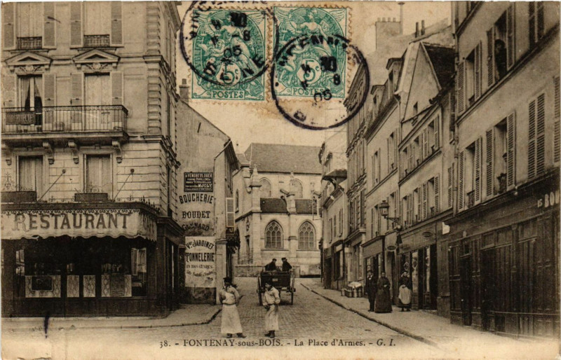 Carte postale ancienne Fontenay-sous-Bois - La Place d'Armes à Fontenay-sous-Bois