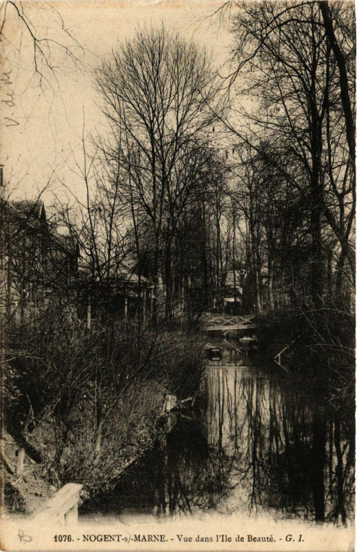 Carte postale ancienne Nogent-sur-Marne - Vue dans l'Ile de Beauté à Nogent-sur-Marne