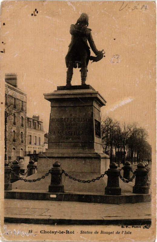 Carte postale ancienne Choisy-le-Roi - Statue de Rouget de l'Isle à Choisy-le-Roi