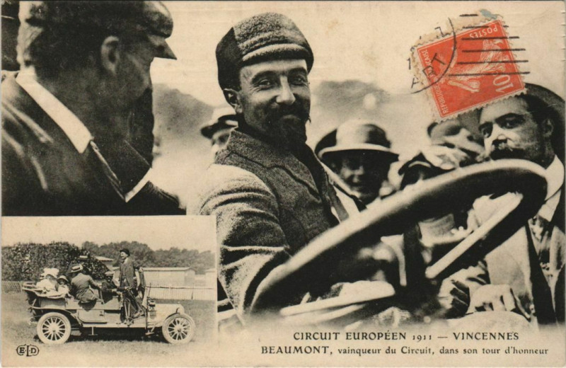 Carte postale ancienne Circuit Européen 1911 Vincennes Beaumont à Vincennes