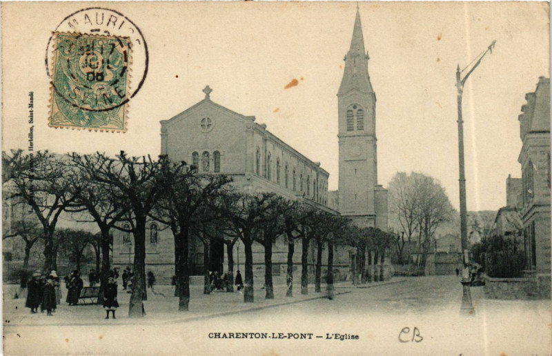 Carte postale ancienne Charenton-le-Pont - L'Eglise à Charenton-le-Pont