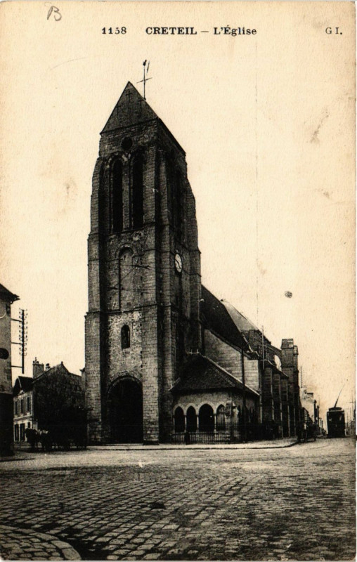 Carte postale ancienne Creteil - L'Eglise à Créteil
