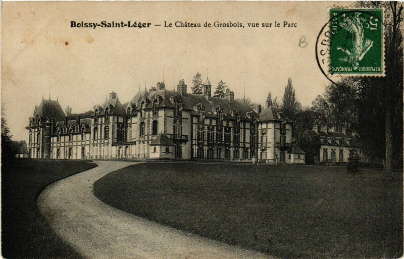 Carte postale ancienne Boissy-Saint-Leger - Le Chateau de Grosbois vue sur le Parc à Boissy-Saint-Léger