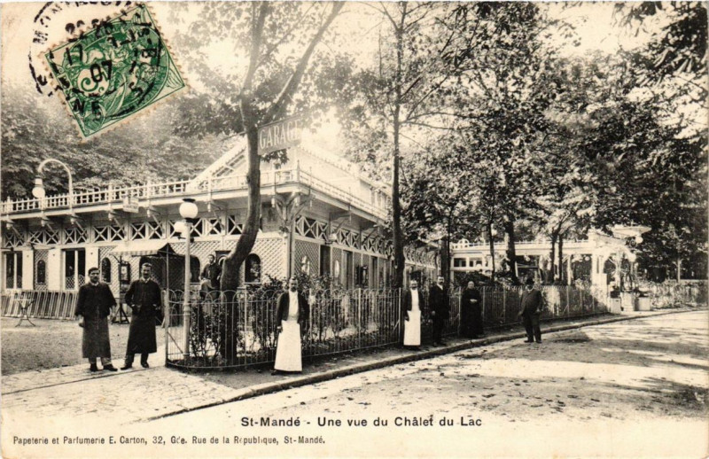 Carte postale ancienne Saint-Mande une vue du Chalet du Lac à Saint-Mandé