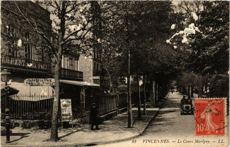 Carte postale ancienne Vincennes Le Cours Marigny à Vincennes