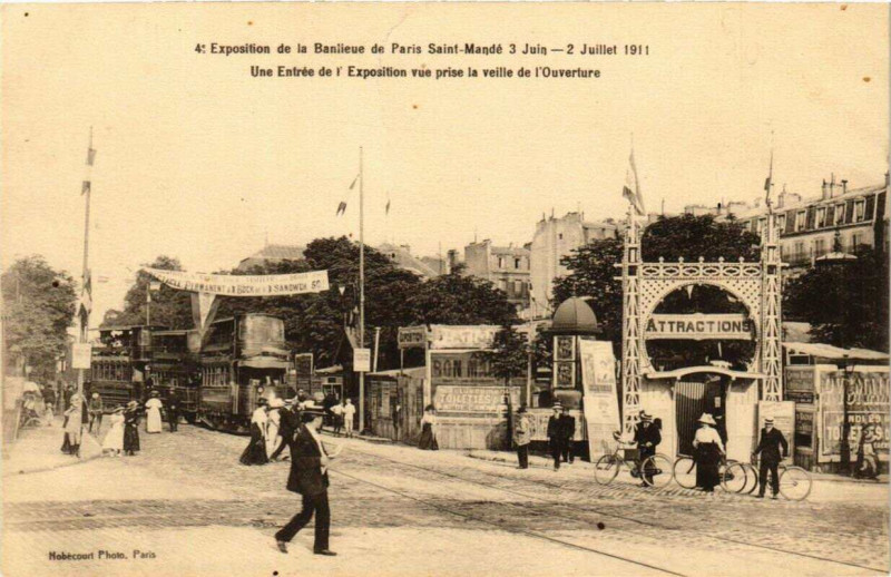 Carte postale ancienne Saint-Mande Expo 1911 Une Entrée vue prise à Saint-Mandé
