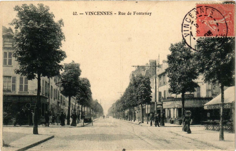 Carte postale ancienne Vincennes Rue de Fontenay à Vincennes