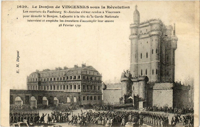 Carte postale ancienne Vincennes Le Donjon sous la Révolution à Vincennes