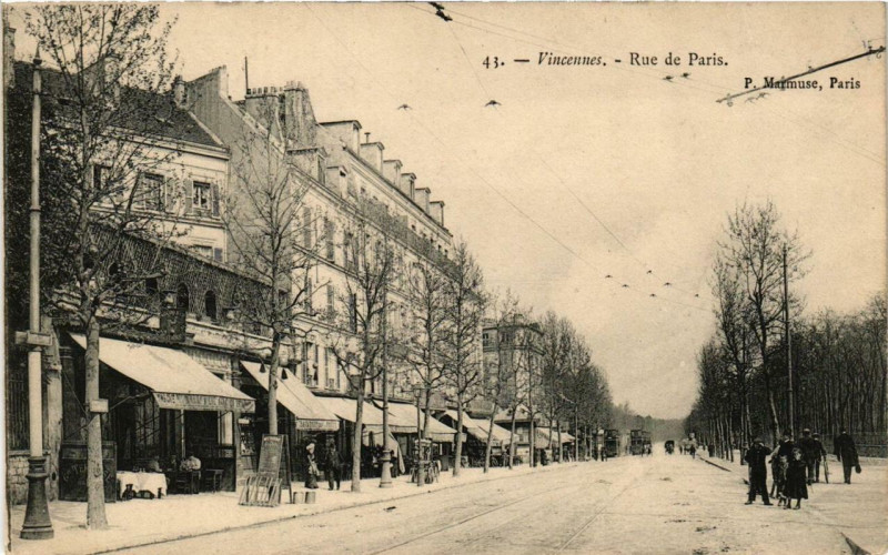 Carte postale ancienne Vincennes Rue de Paris à Vincennes