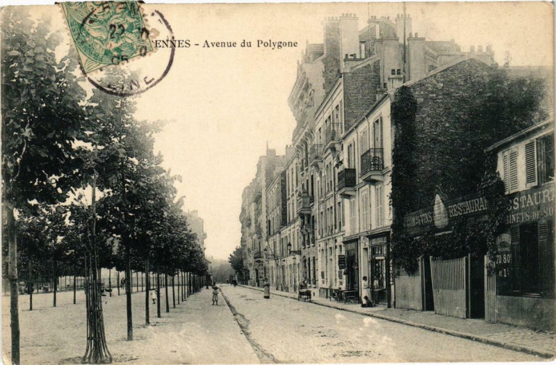 Carte postale ancienne Vincennes Avenue du Polygone à Vincennes