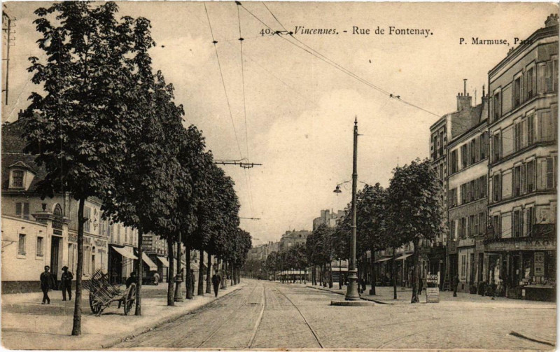 Carte postale ancienne Vincennes Rue de Fontenay à Vincennes