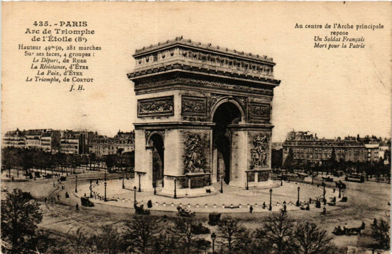 Carte postale ancienne Paris 8e - Arc de Triomphe à Paris 8e
