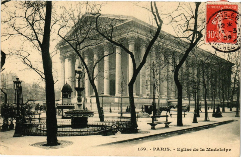Carte postale ancienne Paris 8e - Eglise de la Madeleine à Paris 8e