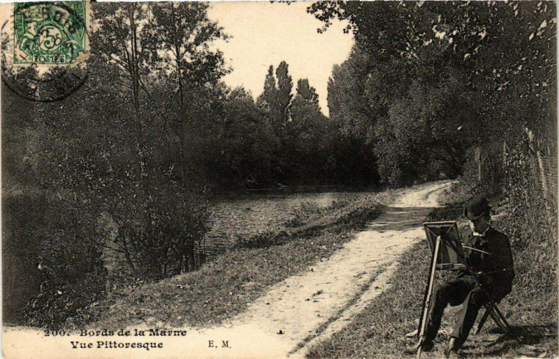 Carte postale ancienne Bords de la Marne vue pittoresque