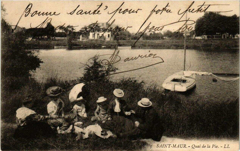 Carte postale ancienne Saint-Maur Quai de la Pie