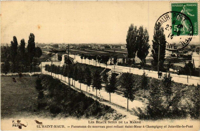 Carte postale ancienne Saint-Maur Panorama du nouveau pont